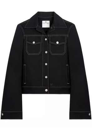 Courrèges topstitched denim trucker jacket - Black