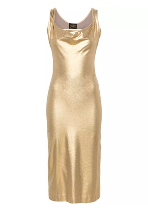 Vivienne Westwood Pre-Owned 2013s metallic-sheen midi dress - Gold