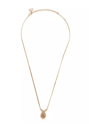 Christian Dior Pre-Owned rhinestone-embellished CD pendant necklace - Gold