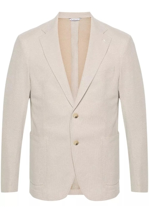Manuel Ritz honeycomb single-breasted blazer - Neutrals