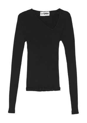 OpéraSPORT Eve asymmetric ribbed top - Black