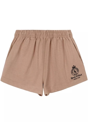 Sporty & Rich logo-embroidered shorts - Neutrals