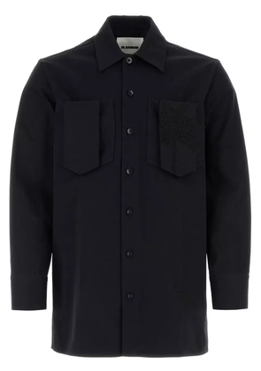 Jil Sander bead-embellished cotton shirt - Blue