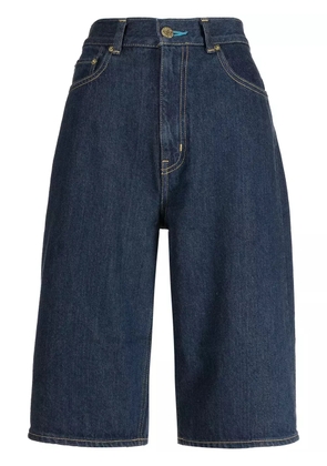 Tu es mon Tresor The Turquoise high-rise denim Bermuda shorts - Blue