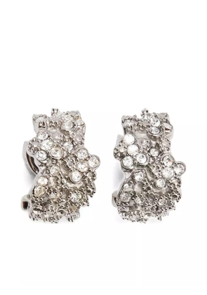 Jil Sander zircon-embellished hoop earrings - Silver