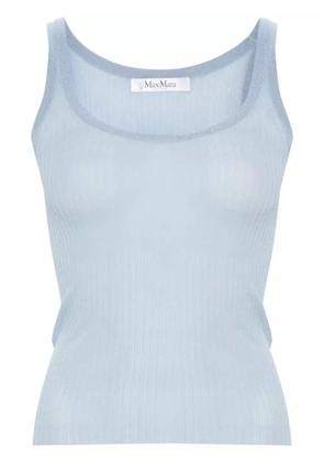 Max Mara semi-sheer fine-ribbed top - Blue