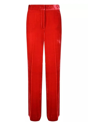 P.A.R.O.S.H. velvet-finish straight trousers - Red