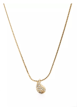 Christian Dior Pre-Owned 1990s crystal-embellished pendant necklace - Gold