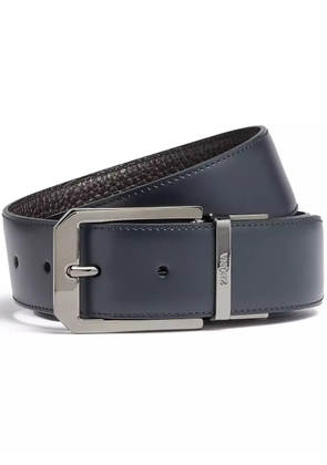 Zegna grained leather reversible belt - Blue