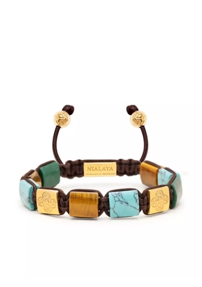 Nialaya Jewelry multi-stone flatbead bracelet - Brown
