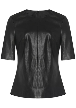 Rosetta Getty leather crew-neck T-shirt - Black