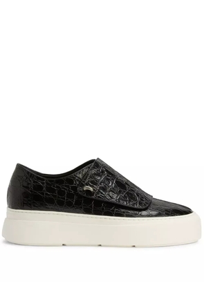 Giuseppe Zanotti GZ Mike crocodile-embossed monk sneakers - Black