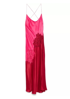 Roberto Cavalli perforated-rose maxi dress - Red