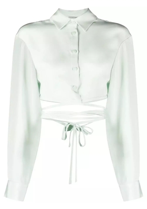 Christopher Esber tie-fastening silk shirt - Green
