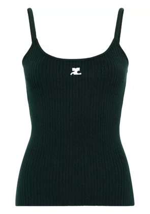 Courrèges Reedition ribbed tank top - Green