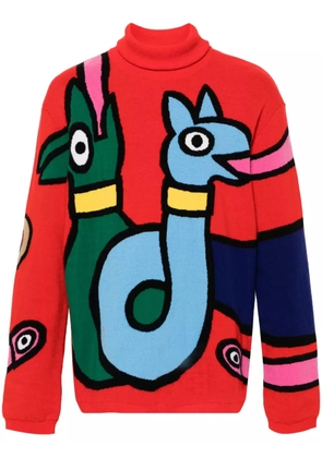 Walter Van Beirendonck Viper wool jumper - Red