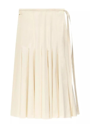 Another Tomorrow panelled wrap skirt - Neutrals