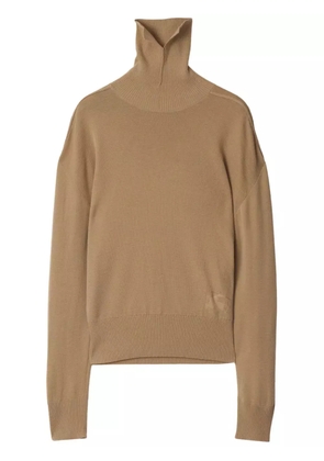 Burberry high-neck wool jumper - Brown