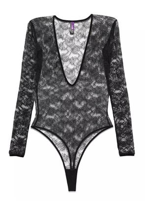 Maison Close Flashback V-neck bodysuit - Black