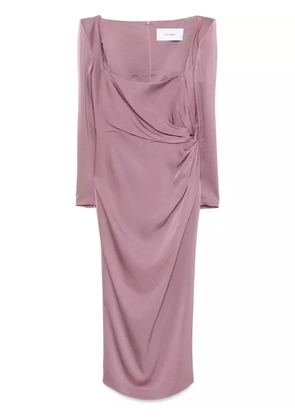 Alex Perry twist-detail satin midi dress - Purple