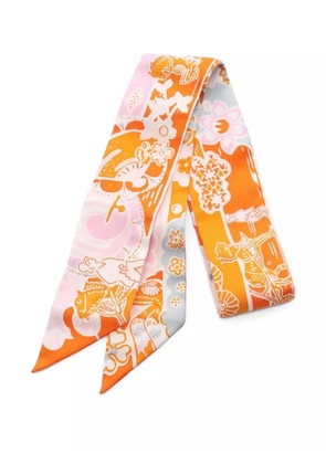 Hermès Pre-Owned 2021 Bingata ribbon scarf - Orange
