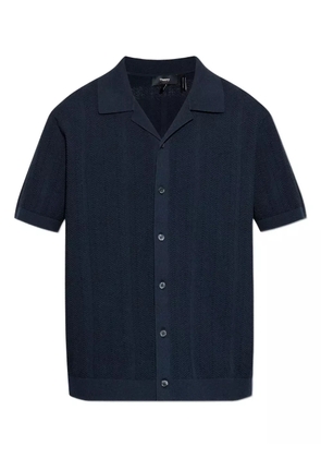 Theory textured short-sleeve cardigan - Blue