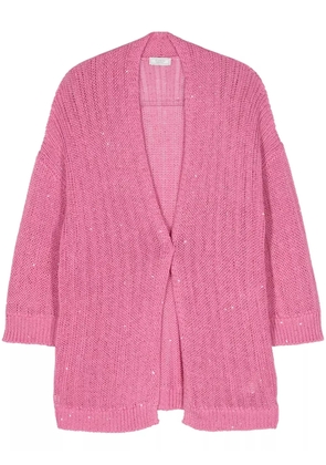 Peserico sequin-detail open-knit cardigan - Pink