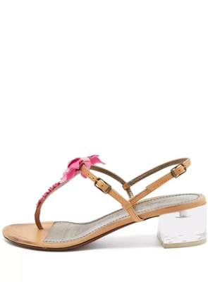 Lanvin Pre-Owned 40mm ruffled thong sandals - Brown