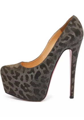 Christian Louboutin Pre-Owned 155mm leopard-print pumps - Metallic
