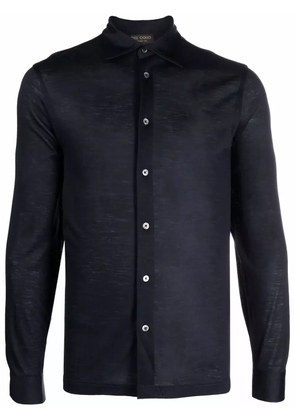 Dell'oglio pointed-collar merino wool shirt - Blue