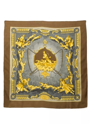 Hermès Pre-Owned 1963 Chiens et Valet by Charles J. Hallo silk scarf - Brown