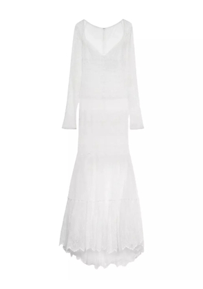 Blumarine laced long-sleeve maxi dress - White