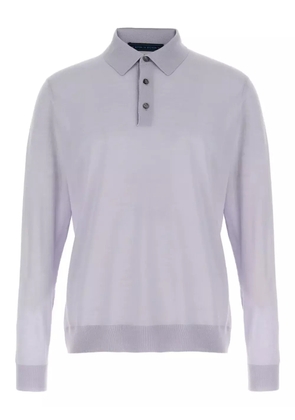 Kiton Ciro long-cuffed wool polo shirt - Blue