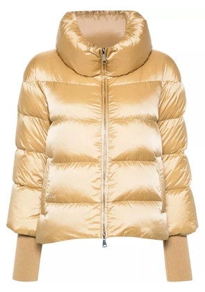 Add quilted puffer jacket - Gold