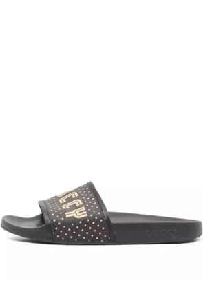 Gucci Pre-Owned logo-print slides - Black