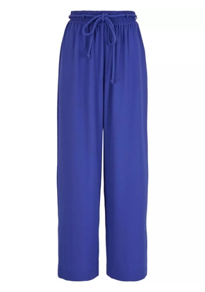 Emporio Armani elasticated-waist straight-leg trousers - Blue