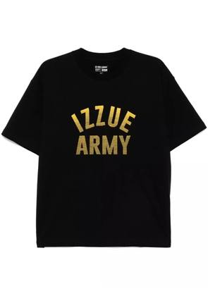 izzue embroidered logo t-shirt - Black