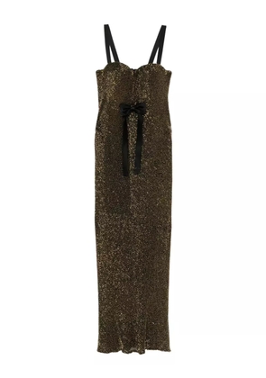 SILK LOVE & LACE sequin silk maxi dress - Gold
