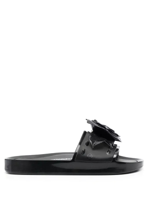 Melissa x Undercover x Melissa Beach Slide rose-appliqué slides - Black