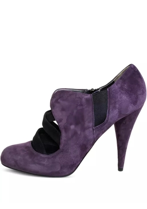 Miu Miu Pre-Owned 110mm suede ankle boots - Purple