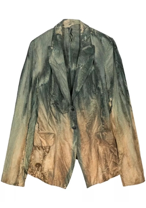 Masnada abstract-print cotton blazer - Green