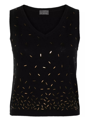 Versace Pre-Owned 2000s plaque-embellished knitted vest - Black