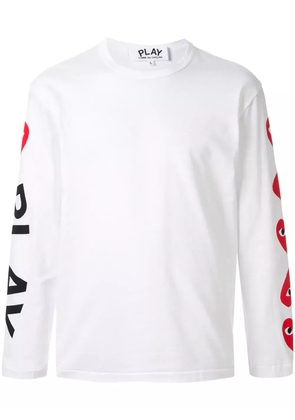 Comme Des Garçons Play almond-eye long-sleeved T-shirt - White