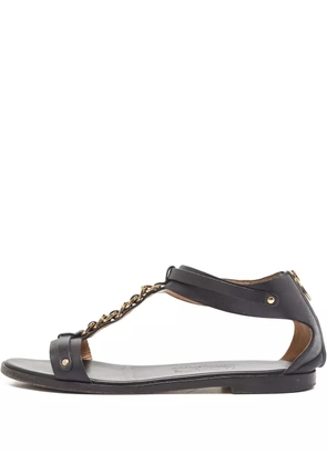Ferragamo Pre-Owned chain-detail sandals - Black
