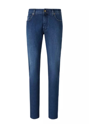 Jacob Cohën embroidered-patch slim-fit jeans - Blue