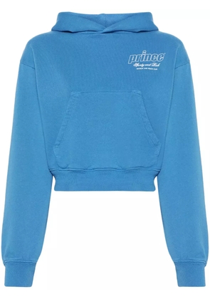 Sporty & Rich logo-printed cropped hoodie - Blue