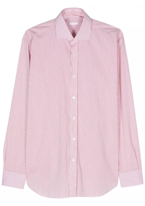 Barba striped cotton shirt - Red