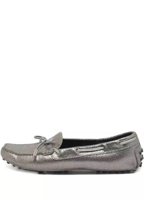 Tod's Vintage pre-owned bow-embellished loafers - Grey