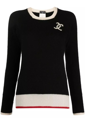CHANEL Pre-Owned 1996 CC cashmere jumper - Black