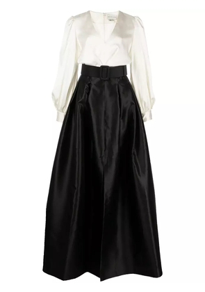 Sachin & Babi Zoe colour-block satin gown - Black